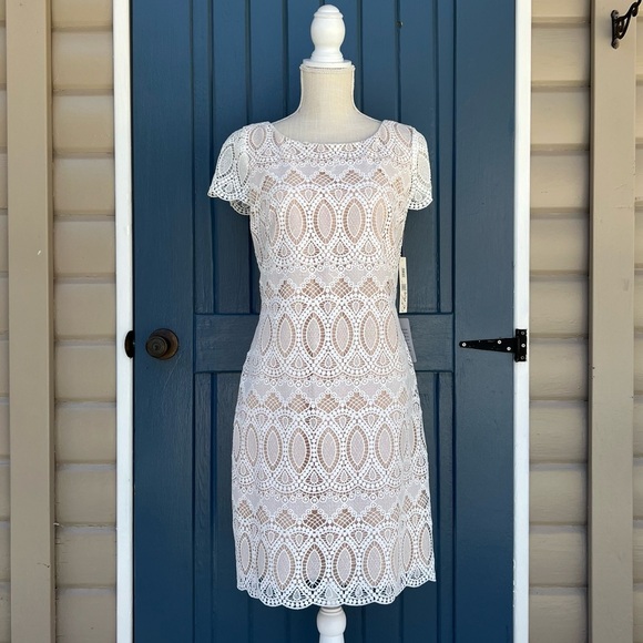 Eliza J Dresses & Skirts - Eliza J White Sheath Mini Dress for Wedding Guests